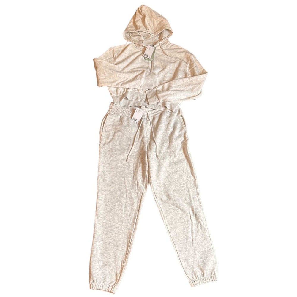 H&M Light Heather Gray Sweatpants and Hoodie Set